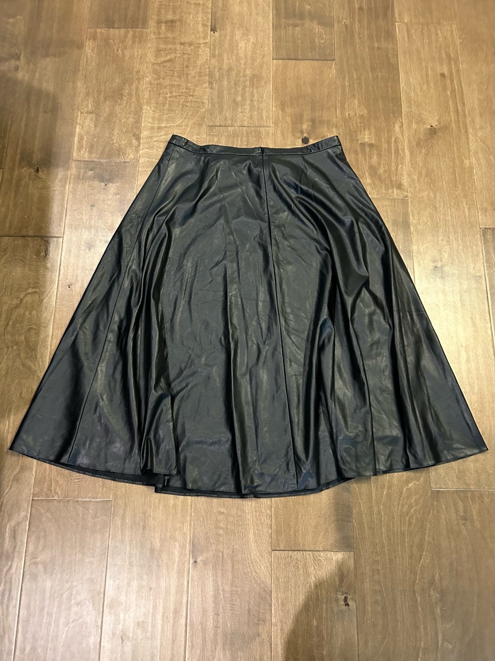 Akris Punto black vegan leather midi/ maxi circle skirt 12 - Picture 6 of 9
